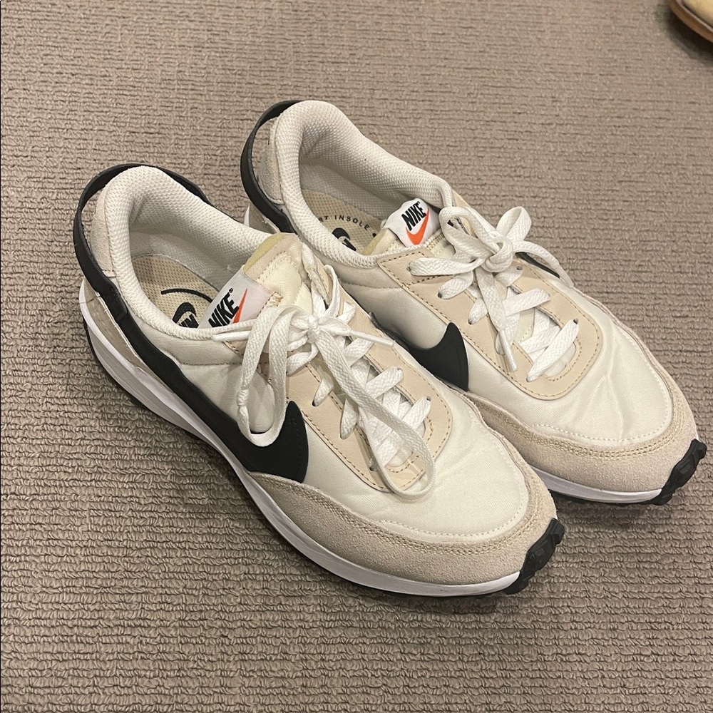 Nike Beige and Black Running Shoes